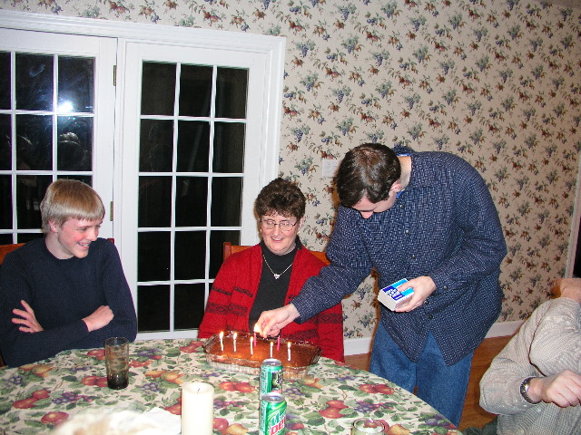 Lighting Mom's candles