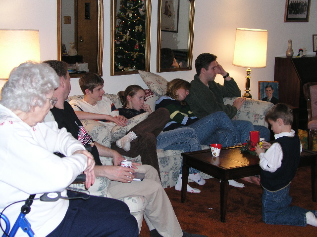 Grandma Lauer, Bill, David, Jennifer, Sarah, John, and Scott