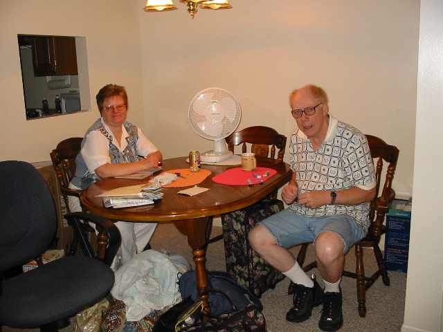 Mom and Richard resting after a hard day of helping me